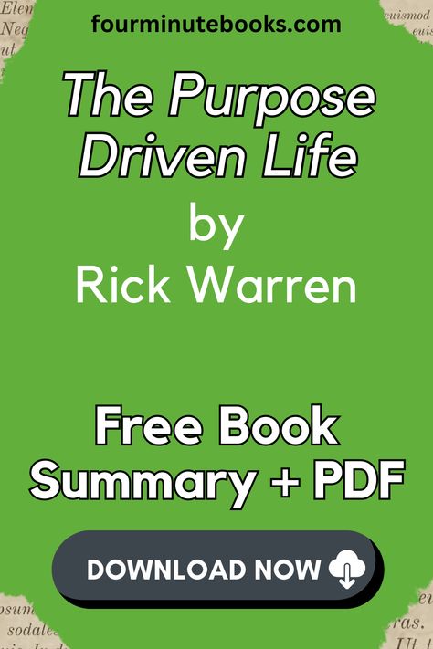 The Purpose Driven Life is Christian pastor Rick Warren’s answer to the burning question that we all have about why we’re here and explains God’s five purposes for your life and how you can realize and live each of them by going on a 40-day spiritual journey. The Purpose Driven Life, Pastor Rick Warren, True Meaning Of Life, What Would Jesus Do, Better Habits, Rick Warren, Purpose Driven Life, Belief In God, Serve God