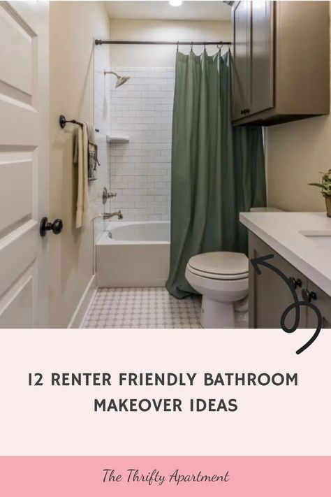 Are you a renter looking to spruce up your bathroom but feeling limited by your landlord’s restrictions? For some of us, the bathroom is our private sanctuary and safe haven. It’s our place of calm Renter Friendly Bathroom Makeover, Ugly Bathroom Makeover, Old Bathroom Makeover, Small Rental Bathroom, Rental Bathroom Makeover, Bathroom Makeover Ideas, Rental Bathroom, Renters Decorating, Bathroom Improvements