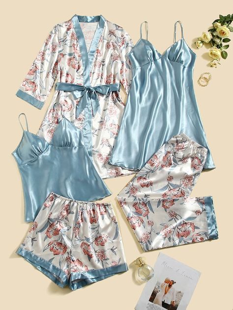 Pijamas Women, Satin Pj Set, Pajama Fashion, Sleepwear Fashion, Cute Sleepwear, Cute Pajama Sets, Set Outfits, Cami Set, Night Dress For Women