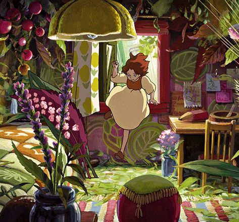 Arietty's Room, Secret World Of Arrietty Gif, Studio Ghibli Ariette, Arrietty Bedroom, Arrietty Gif, Arrietty Room, Studio Ghibli Arrietty, A Heart's A Heavy Burden, Animated Anatomy