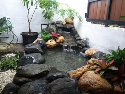 Contoh Desain Kolam Ikan Minimalis Depan Rumah Water Wall Fountain, Kolam Koi, Garden Pond Design, Ikan Koi, Pond Design, Air Terjun, Wall Fountain, Water Walls, Garden Pond