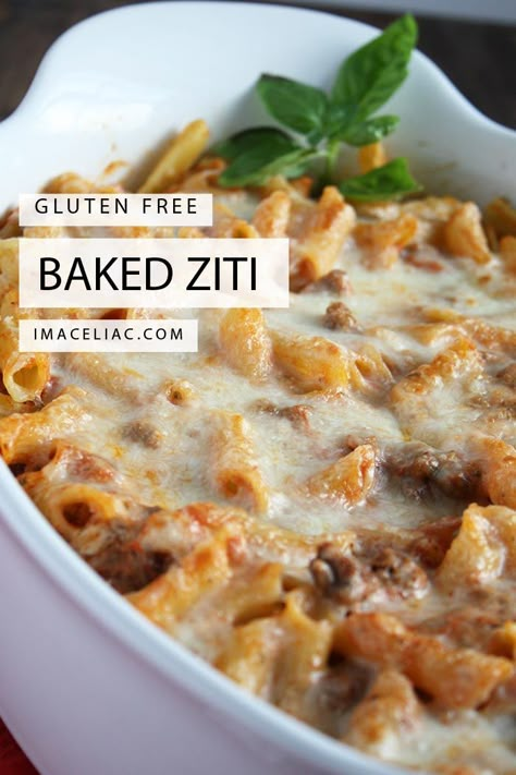 Gluten Free Baked Ziti, Gluten Free Lasagna, Ziti Recipes, Baked Ziti Recipe, Gluten Free Main Dishes, Cookies Gluten Free, Gluten Free Living, Homemade Gluten Free, Gluten Free Recipes For Dinner