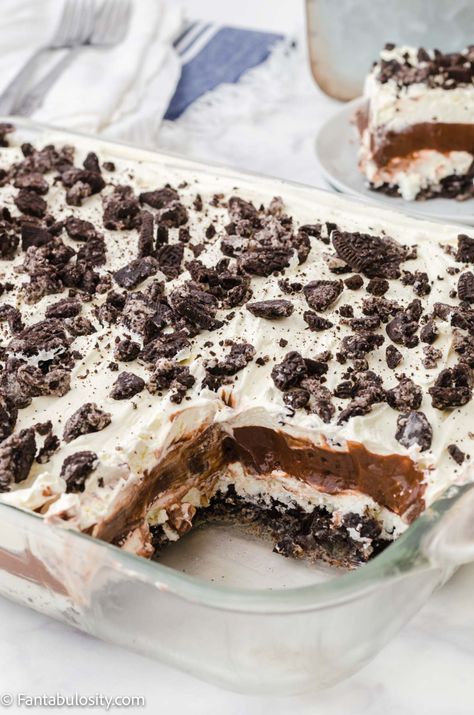 Oreo Dessert Easy, Oreo Cookie Dessert, No Bake Oreo Dessert, Cookout Desserts, Oreo Cookie Cake, Cool Whip Desserts, Oreo Desserts, Oreo Pudding, Oreo Dessert Recipes