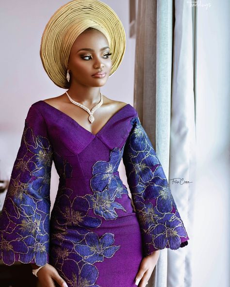 Teleola  Edidem's Traditional Engagement will Captivate You in a Sec Gown Styles For Ladies, Nigerian Traditional Dresses, Nigerian Wedding Dresses Traditional, Nigerian Outfits, Nigerian Lace Styles Dress, Nigerian Lace Styles, African Wedding Attire, Bridal Styling, Traditional Wedding Attire