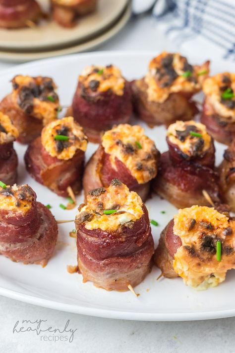 Pig Shots Recipe Keto Pig Shots, Pig Shots Recipe Air Fryer, Pig Shots Smoker, Pig Shots In The Oven, Pig Shots Recipe, Bacon Wrapped Stuffing, Stuffing Bites, Pig Shots, Pig Shot