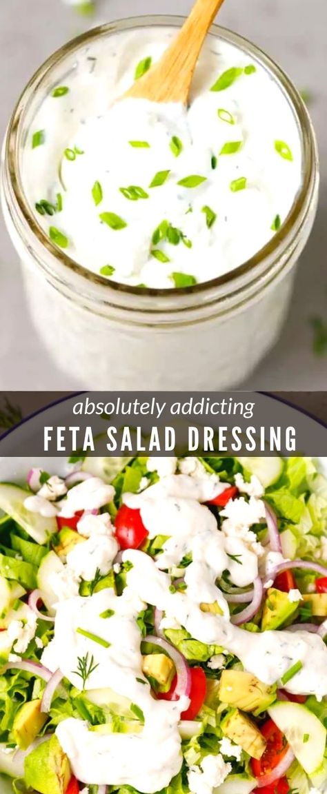 Creamy Greek Salad Dressing, Feta Salad Dressing, Greek Lettuce Salad, Feta Dressing Recipe, Feta Cheese Dressing, Greek Feta Salad, Greek Salad Dressing Recipe, Feta Dressing, Feta Salad Recipe