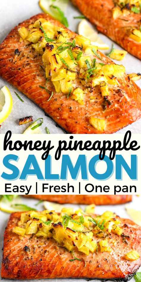 Fresh Salmon Recipes, Pineapple Salmon, Salmon Recipes Baked Healthy, Fish Dinner Recipes, Easy Salmon Recipes, Fish Recipes Healthy, Baked Salmon Recipes, Salmon Dishes, Fish Dinner