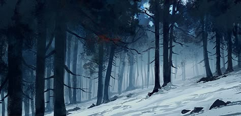 Sketch a day 314, Helen Norcott on ArtStation at https://www.artstation.com/artwork/6PoyN Fantasy Snowy Landscape, Snow Forest Art, Snowy Background Drawing, Snowy Landscape Art, Snowy Tundra, Environment Painting, Dark Woods, Arte Peculiar, Snowy Landscape