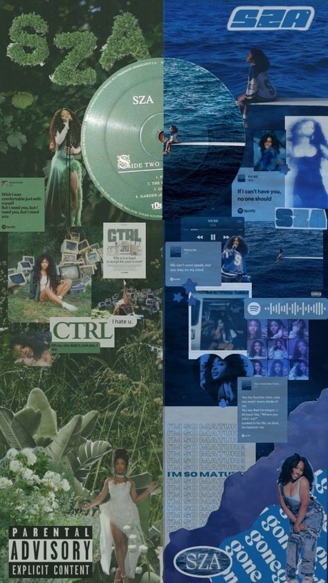 Ctrl, SOS-SZA 💚💙 #sos #ctrl #sza #snooze #ihateu #openarms #brokenclocks #supermodelsza #lovegalore #skwalker32 Sza Aesthetic Wallpaper Blue, Sza Snooze, Ctrl Sza, Sza Songs, Sza Ctrl, Cant Have You, Bullet Journal Diy, Baddie Tips, Kill Bill