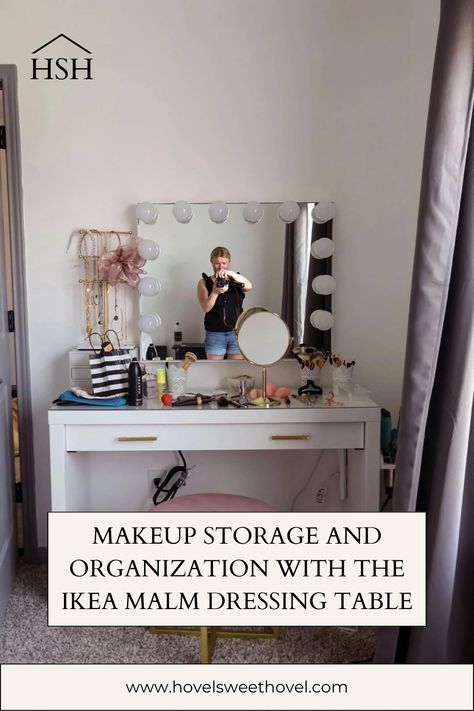 ikea, makeup storage, makeup organization Dressing Table Ideas Storage, Malm Dressing Table Organization, Dressing Table Ideas Ikea, Ikea Malm Desk, Ikea Dressing Table, Ikea Malm Dressing Table, Malm Dressing Table, Dressing Table Organisation, Malm Dresser