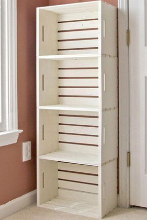 Excellent "laundry room storage" info is readily available on our website. Read more and you wont be sorry you did. Crate Bookshelf, Diy Regal, Crate Diy, Add Storage, Crate Shelves, Diy Casa, Bookshelves Diy, Wood Crates, Home Office Organization