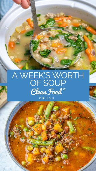 Cleanfoodcrush Soup, Skinnytaste Soup, Cfc Recipes, Healthy Soup Recipes Clean Eating, Diet Soups, Cleanfoodcrush Recipes, Nutritional Recipes, Bariatric Meals, Gf Meals