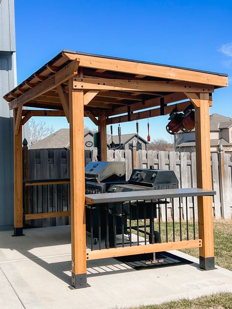 The Best Patio Grill Gazebo from Backyard Discovery - Love and Marriage Simple Grill Shelter, Backyard Grill Station Ideas, Grill Section Backyard, Diy Barbecue Grill Station, Grilling Area On Deck, Covered Outdoor Grill Station, Outdoor Grill Cover Ideas, Bbq Covered Area Grill Station Backyard, Grill Areas Outdoor Diy Covered