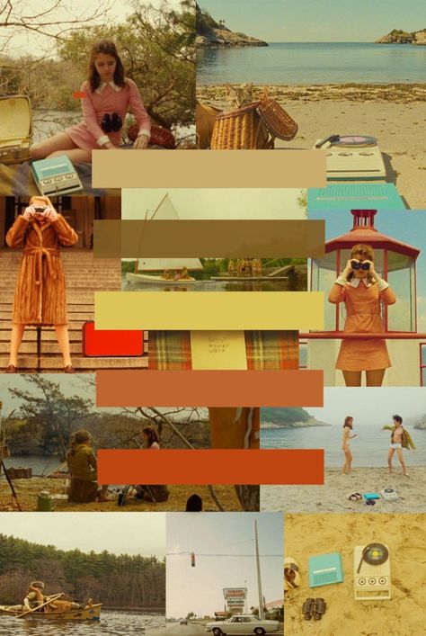 Moonrise kingdom cinematography Moonrise Kingdom House, Moonrise Kingdom Color Palette, Eurovan Conversion, Moonrise Kingdom Aesthetic, Quebec Aesthetic, Wes Anderson Moonrise Kingdom, Film Palette, Anderson Aesthetic, Wes Anderson Aesthetic