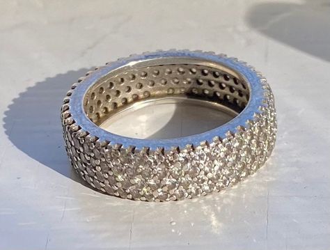 Excited to share this item from my #etsy shop: Vintage Sterling Silver Pave CZ Cubic Zirconia Eternity Band Ring Size 8.5 #silver #anniversary #cubiczirconia #colorless #unisexadults #avantgarde #no #bezel #round Bangle Watches, Eternity Band Ring, Modern Ring, Eternity Band, Ring Band, Eternity Bands, Band Ring, Vintage Sterling Silver, Ear Piercings