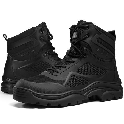 PRICES MAY VARY. Smash Resistant：Work boots for men engineer with a sturdy steel toe cap and meet European standards, exceeding the ASTM F2413-18 standard, protect your feet against falling or rolling objects as long as you wear our rigid-toe shoes. Anti Puncture：Steel toe boots for men with Kevlar insoles to prevent sharp object punctures, no longer worry about glass or nails penetrating through the bottoms. Anti-slip and wear-resistant：The upper of men's safety boots is made of high-quality mi Work Boots For Men, Diy Dog Kennel, Joggers Shoes, Steel Toe Shoes, Steel Toe Boots, Steel Toe Work Boots, Construction Work, Work Boots Men, Safety Boots