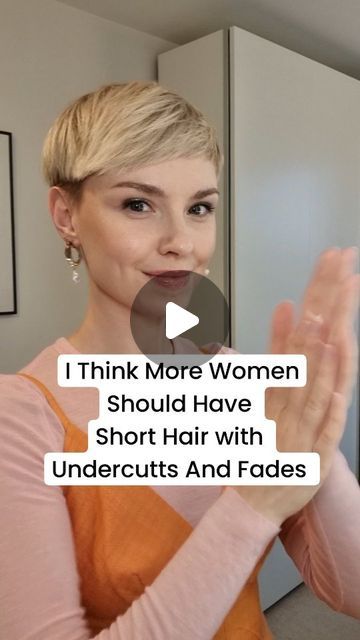 Egle Bee Skincare Lifestyle on Instagram: "There's something so fun and special about undercuts and fades. Have you tried it yet?   #shorthairclub #shorthaircommunity #undercut #undercutpixie #fade #stylingpixie #pixie #pixiegirl #pixiestyle #shorthair #shorthairgirl #shorthaircut #shorthairstyle #trumpiplaukai #trumpuplaukusukuosena #trumpuplaukukirpimas #lietuvaite #lietuvaite" Short Pixie Long Bangs, Short Bowlcut Women, Growing Out Buzzcut Women, Undercut Short Hair Women, Micro Pixie Haircut, Super Short Hair For Women, Grow Out Pixie, Undercut Haircut Women, Extremely Short Hair