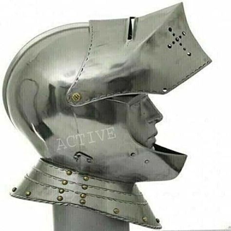 Medieval helmet Close Helmet Armor Knight Larp Halloween Helmet Medieval Armor Helmet, Knight Helmet Design, Larp Knight, Movement Illustration, Medieval Knight Helmet, Knight's Helmet, Helmet Medieval, Clothes Study, Medieval Helmet