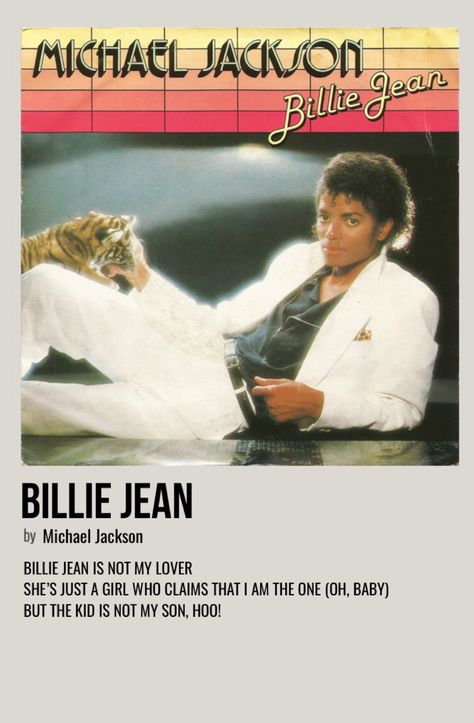 minimal polaroid song poster for billie jean by michael jackson Mj Songs, Billie Jean Michael Jackson, Michael Jackson Poster, Billy Jean, Michael Jackson Wallpaper, Music Poster Ideas, Vintage Music Posters, Film Posters Minimalist, Music Album Art