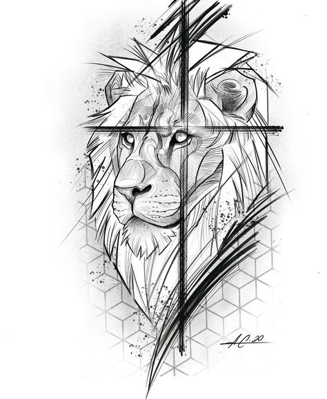 4,583 Me gusta, 29 comentarios - COJACK 🇧🇷 (@andrecojack) en Instagram: "enjoy 😉🇧🇷🤟 . . #tattoo  #tatuagem #bh #brasil #usa #2020" Geometric Lion Tattoo, Lion Art Tattoo, Catrina Tattoo, Lion Sketch, Lion Tattoo Sleeves, Geometric Lion, Lion Head Tattoos, Shiva Tattoo Design, Lion Tattoo Design