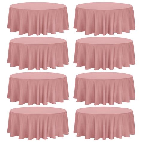 PRICES MAY VARY. Package Include: you will get 8 pieces dusty rose polyester round tablecloth, enough quantity is suitable for wedding banquets and various parties, the size of each tablecloth is approximately 90 inches / 229 cm, which is large enough to cover 30" or 45" round tables, classic in color and exquisite in design, the solid color makes them suitable for various occasions, instantly heightening the elegance of your table. Premium Fabric: these round tablecloths are made of 100% premiu Mauve And Gold Table Setting, Table Clothes For Wedding, Clothes For Wedding, Round Tablecloth Sizes, Wedding Party Reception, Gold Table Setting, Pink Tablecloth, Round Tablecloths, Party Reception