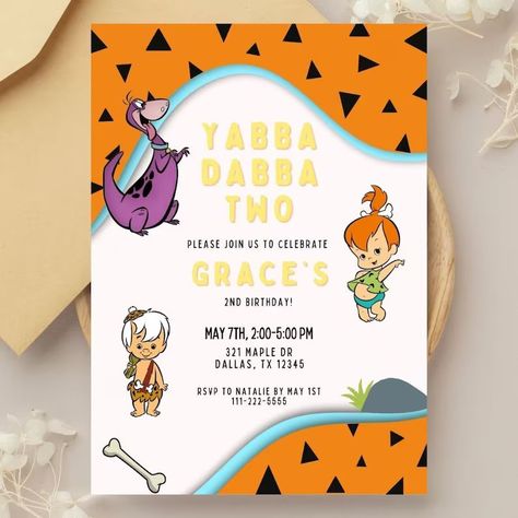 Yabba Dabba Two Birthday Invitation Template,digital Download,orange Flintstones Birthday Invite,... | Etsy (US) Yabba Dabba Two Birthday, Yabba Dabba Two, Flintstones Birthday, Two Birthday, Nephew Birthday, 2nd Birthday Party Themes, 2nd Birthday Invitations, Kids Birthday Themes, Twin Birthday