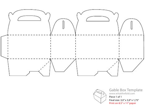 Gable Box Template Download Printable PDF | Templateroller Box File Label Template, Favor Box Template Free, Party Box Template, How To Make Gable Boxes, Gable Box Template Svg Free, Baby Shark Gable Boxes, Party Favor Boxes Template, Treat Box Template Free Printable, Party Favor Box Templates