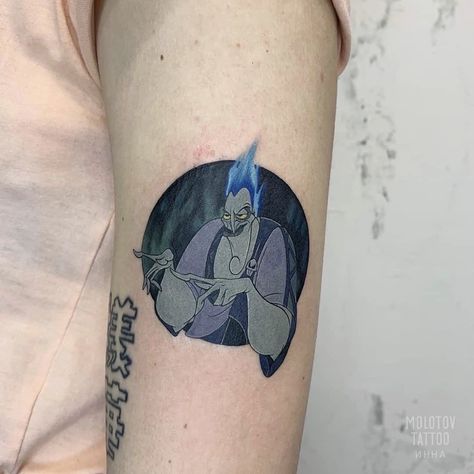 Hades Tattoo Disney, Hercules Disney Tattoo, Distance Tattoos, Hades Drawing, Disney Hades, Hercules Tattoo, Hades Tattoo, Undercut Hair Designs, Hercules Disney