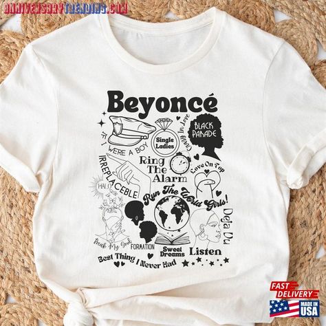 Beyonce Inspired Shirt Tracklist Renaissance Tour 2023 Classic T-Shirt Check more at https://anniversarytrending.com/product/beyonce-inspired-shirt-tracklist-renaissance-tour-2023-classic-t-shirt/ Beyonce Graphic Tee, Beyonce Shirt Ideas, Beyoncé Shirt, Beyonce Merch, Beyonce Tattoo, Beyonce Shirt, Concert Merch, Merch Ideas, Tee Shirt Designs