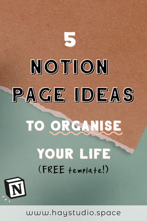 5 Notion Page Ideas to Organise Your Life (Free Template!) ⋆ HAY studio School Notion, Brain Template, Student Daily Planner, Daily Planner Book, Organise Your Life, Free Planner Templates, Second Brain, Notion Dashboard, Wellness Planner