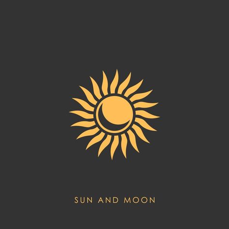 Tangled Sun And Moon, Sun And Moon Logo, Tangled Sun, The Sun And Moon, Moon Logo, Golden Logo, Beauty Logo Design, Photography Styling, Flat Lay Photography