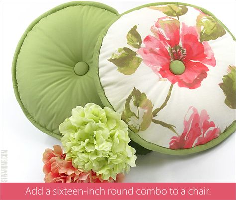 Pillow Trio in Two Bold Shapes Round Cushion Cover, Piping Tutorial, Fabulous 50, Cd Crafts, Stash Buster, Crafts Sewing Patterns, Fabric Pen, Sewing Pillows, Round Pillow