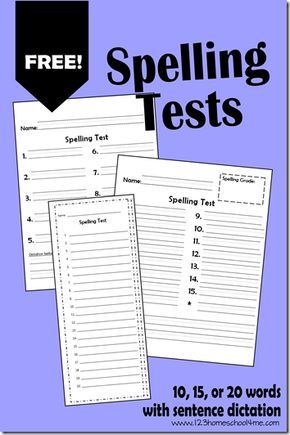 FREE printable Spelling Test Printables for K-6th Grade. Spelling tests are a good way to evaluate how well students have learned words. These can be used for pretest, test, practice, and more post test review. Perfect for homeschool, parents, and teachers of kids 1st grade, 2nd grade, 3rd grade, 4th grade, 5th grade, and 6th grade. 2nd Grade Spelling, Teaching Spelling, Spelling Test, 2nd Grade Ela, Grade Spelling, Spelling Lists, Spelling Activities, Homeschool Printables, Spelling Words