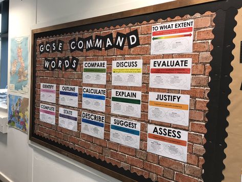 Obtaining the best marks in GCSE Geography is all about interpreting the question correctly. This fantastic display explains what each question type is really asking.   #Geography #Board #Display #Classroom #Teacher #Resources #Teaching #GCSE #Exam #Questions Drama Classroom Displays, Gcse English Display Board, History Display Boards Secondary, History Displays Secondary, Science Classroom Displays Secondary, Tutor Group Display Board Secondary, Geography Display Secondary, History Display Boards, English Display Boards Secondary