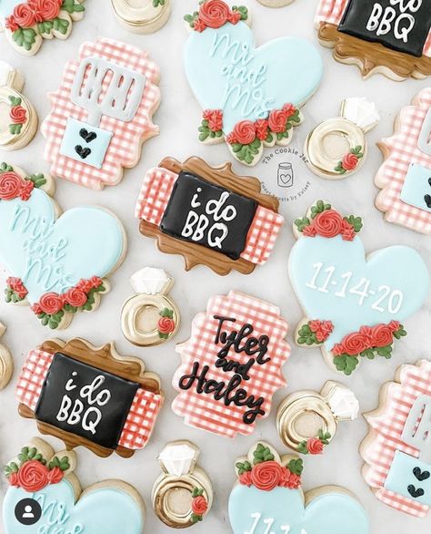 Jack And Jill Cake Ideas, I Do Bbq Ideas Showers Couple, Honey Do Shower Cookies, Summer Themed Engagement Party, I Do Bbq Cupcakes, Jack And Jill Engagement Party, Bridal Shower Bbq Theme, I Do Bbq Desserts, Bbq Bridal Shower Ideas Decor