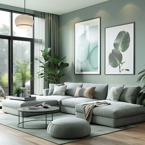 12+ Creative Inside House Color Ideas with a Cool Mint and Grey Combo • 333+ Art Images Mint Living Room Ideas, House Color Ideas, Mint Living Rooms, Mint Walls, Living Room Transformation, Living Room Decor Gray, Inside House, Color Decor, Serene Bedroom