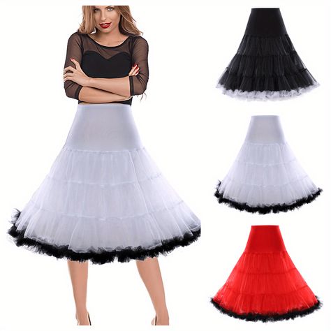 Faster shipping. Better service Petticoat Outfit Casual Women, 5k Costume, Rockabilly Wedding, Dance Outfit, Tulle Tutu Skirt, Girls Dress Up, 50s Vintage, Vintage Mode, Baroque Fashion