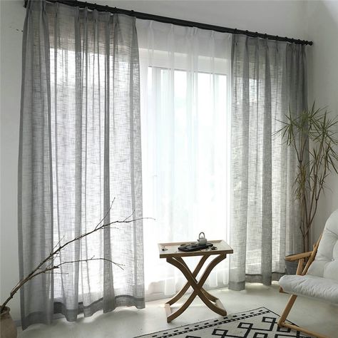 Grey Sheer Curtain Breathable Solid Color Voile Curtain Panle Living Room Bedroom Voile Curtains Living Room, Gray Sheer Curtains, Bohemian Curtains, Tulle Curtains, Voile Curtains, Quality Curtains, Grey Curtains, Curtains Living, White Curtains