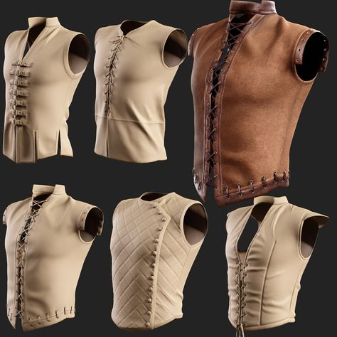 Medieval Fantasy Clothing, Medieval Men, Viking Cosplay, Mens Vest Fashion, Roi Arthur, Men Vest, Super Suit, Medieval Clothes, History Fashion