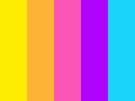 Pink Purple Blue Yellow Color Palette, Color Names Chart, Orange Color Combinations, Neon Colour Palette, Yellow Color Combinations, Yellow Palette, Create Color Palette, Hot Orange, Orange Color Palettes