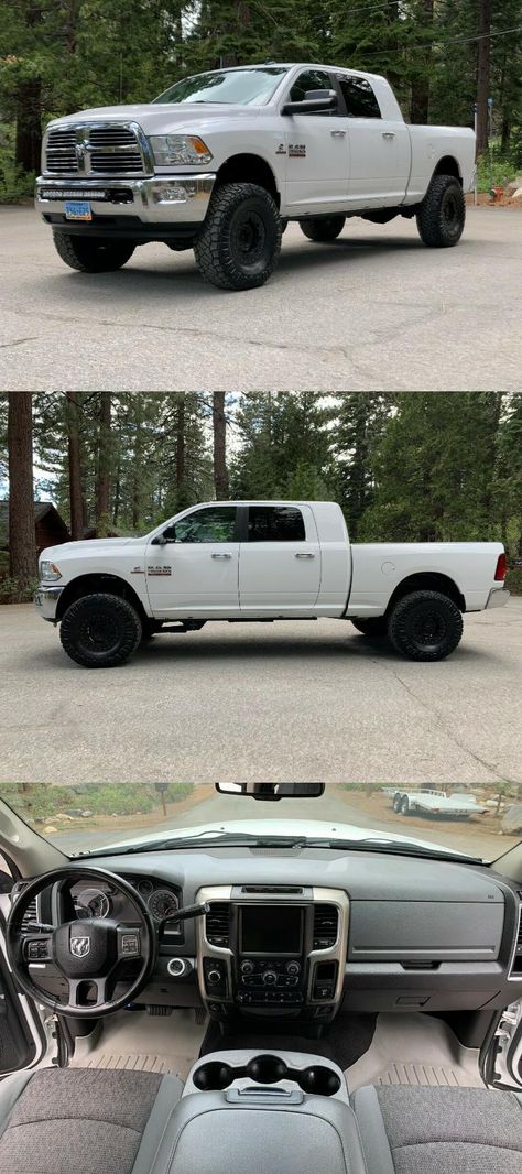 White Dodge Ram, Ram 3500 Cummins, Dodge Ram Sport, Custom Trucks For Sale, Car Hub, Lifted Dodge, Lifted Trucks For Sale, Dodge Ram Diesel, Country Trucks