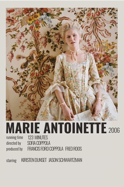 Marie Antoinette Movie Poster, Marie Antoinette Poster, Marie Antoinette Film, Marie Antoinette Sofia Coppola, 1600 Dresses, Minimalistic Polaroid Poster, Directed By Sofia Coppola, Marie Antoinette Aesthetic, Marie Antoinette Movie