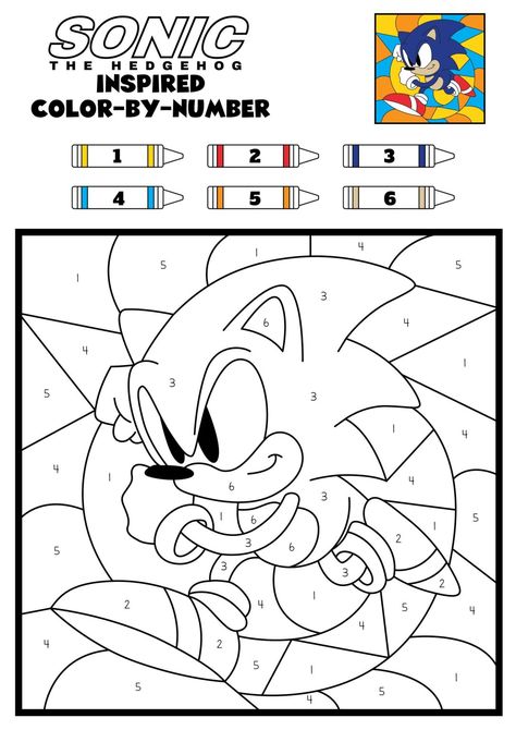 Sonic The Hedgehog Color by Number Printables - In The Playroom Free Sonic Printables, Sonic The Hedgehog Coloring Pages, Hedgehog Crafts, Sonic The Hedgehog Birthday Party, Homeschool Themes, Sonic Coloring Pages, Sonic Coloring, Hedgehog Party, Hedgehog Colors