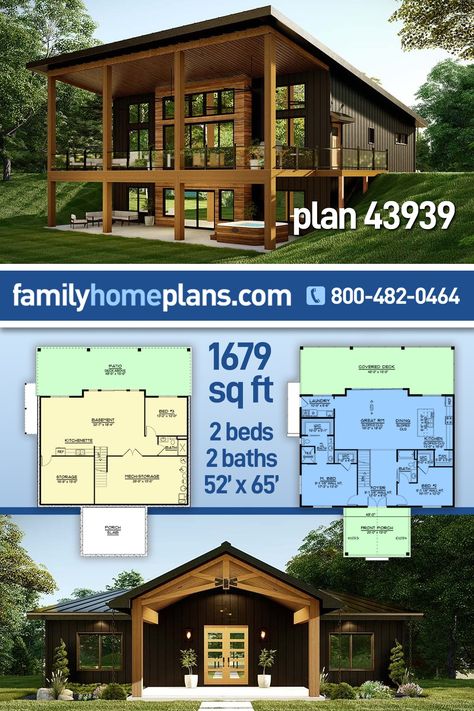 Modern Mountain House Plan With Window Wall