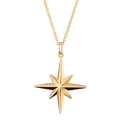 Add celestial styling to your outfit with this stunning large faceted starburst necklace. A substantial pendant that adds impact to any outfit this star necklace can be worn long or short with the adjustable slider clasp and works well when layered with additional chains. The large star charm, catches the light with its smooth facets for a brilliant north star shine and offers an eye-catching star accessory that makes for an easy win on the style front.  All Scream Pretty pieces will be beautifully presented in our signature branded packaging. To keep in perfect condition, polish gently using a silver cloth to remove any tarnish. Gold plating is a surface finish and may wear over time. Avoid chemicals and remove when showering and swimming.  Material: 18ct gold plated brass Starburst Pendant, Starburst Necklace, Tarnished Jewelry, Matching Jewelry, Lightning Bolt, North Star, Watch Necklace, Star Pendant, Star Charms