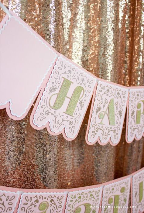 Diy Bunting Banner, 90th Birthday Banner, Free Birthday Banner, Happy Birthday Banner Diy, Cricut Banner, Rose Gold Banner, 40th Birthday Banner, Happy Birthday Free, Happy Birthday Banner Printable