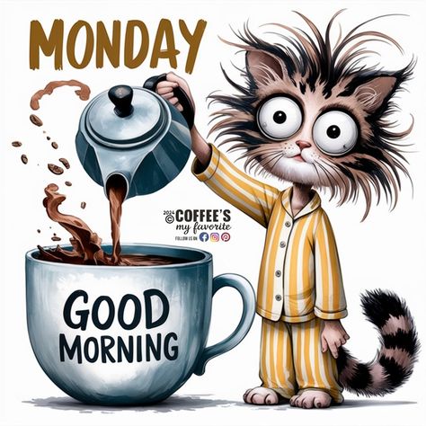 #coffeesmyfavorite #monday #mondaymotivation #mondaymood #mondayvibes #mondayblues #morningroutine #morning #morningmotivation #morningmotivationalquotes Cute Good Morning Messages, Monday Morning Coffee, Happy Monday Images, Funny Good Morning Messages, Good Morning Animals, Good Morning Cartoon, Good Morning Snoopy, Happy Day Quotes, Good Morning Wednesday