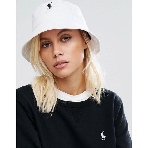 Polo Ralph Lauren Bucket Hat in White (£49) ❤ liked on Polyvore featuring accessories, hats, white, fisherman hat, white hat, brimmed hat, bucket hats and polo ralph lauren Polo Bucket Hat, Ralph Lauren Bucket Hat, Bucket Hat Outfit, Polo Hat, Hat Outfit, Bucket Hat Women, Fisherman Hat, Outfits With Hats, Ralph Lauren Womens