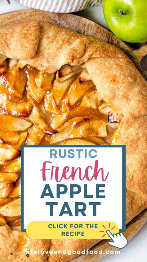 Get ready for an easy, yet incredibly delicious fall treat! We’re making a homemade Rustic Apple Tart using Granny Smith apples and a simmple glaze made from apricot preserves. This apple galette is the perfect way to savor the flavor of fall without any fuss! https://lifeloveandgoodfood.com/rustic-apple-tart/ French Apple Tart Recipe, Rustic Apple Tart, French Apple Tart, Apricot Preserves, Apple Tart Recipe, Eclair Recipe, Dessert From Scratch, Apple Galette, Fresh Strawberry Pie