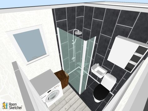 wet room/laundry combo using dimensions of my bathroom (3 SqM) 3sqm Bathroom, 3 Sqm Bathroom, Laundry Combo, Apartment Wishlist, Wet Room, My Bathroom, Tiny Apartment, Wet Rooms, Tiny House